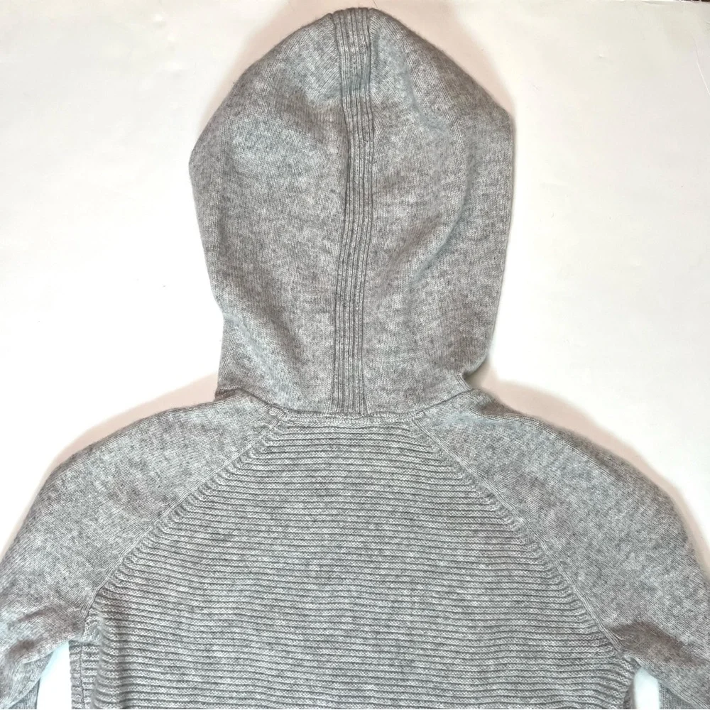 Athleta 100% Cashmere Knit Hoodie Sweater Heather Gray Size X-Small - Picture 5 of 12